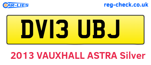 DV13UBJ are the vehicle registration plates.