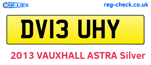 DV13UHY are the vehicle registration plates.