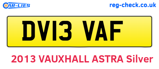 DV13VAF are the vehicle registration plates.