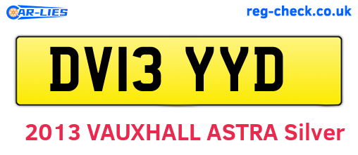 DV13YYD are the vehicle registration plates.