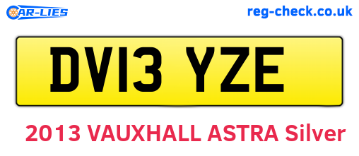 DV13YZE are the vehicle registration plates.