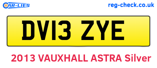 DV13ZYE are the vehicle registration plates.