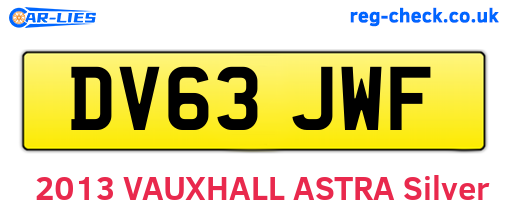 DV63JWF are the vehicle registration plates.