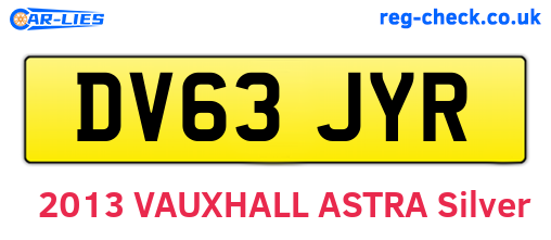 DV63JYR are the vehicle registration plates.