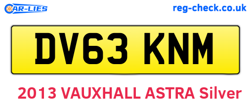 DV63KNM are the vehicle registration plates.