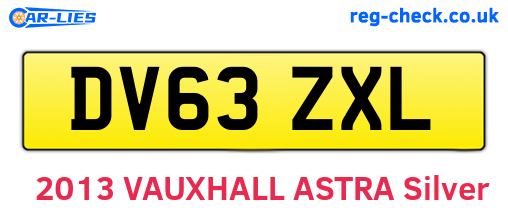 DV63ZXL are the vehicle registration plates.