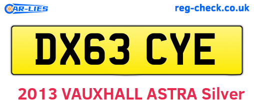 DX63CYE are the vehicle registration plates.