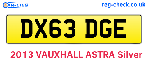 DX63DGE are the vehicle registration plates.