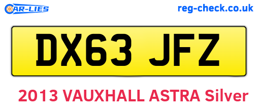 DX63JFZ are the vehicle registration plates.