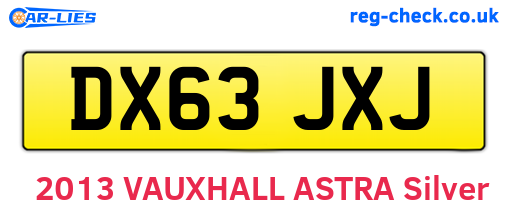 DX63JXJ are the vehicle registration plates.