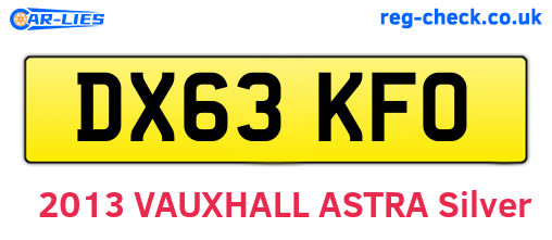DX63KFO are the vehicle registration plates.