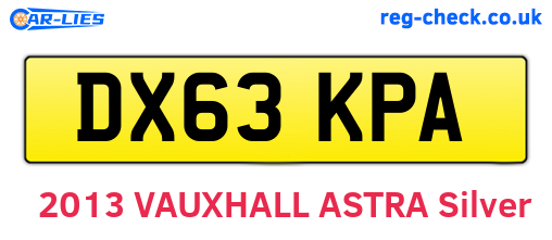 DX63KPA are the vehicle registration plates.