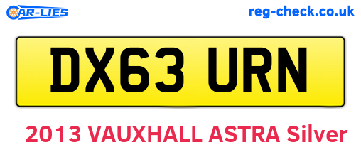 DX63URN are the vehicle registration plates.