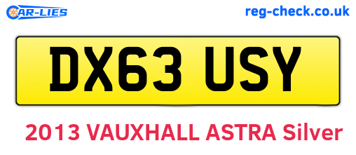 DX63USY are the vehicle registration plates.