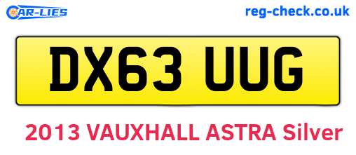 DX63UUG are the vehicle registration plates.