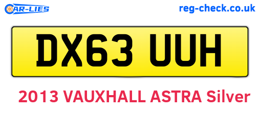 DX63UUH are the vehicle registration plates.