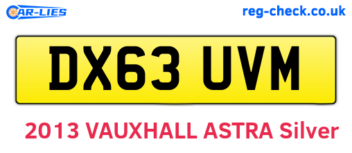 DX63UVM are the vehicle registration plates.