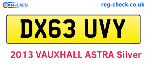 DX63UVY are the vehicle registration plates.