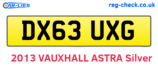 DX63UXG are the vehicle registration plates.