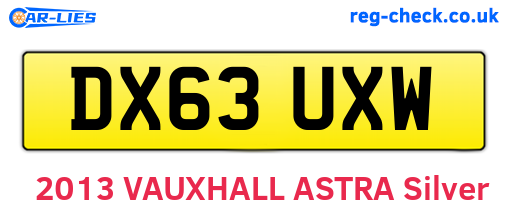 DX63UXW are the vehicle registration plates.