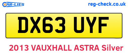 DX63UYF are the vehicle registration plates.