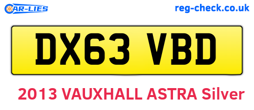 DX63VBD are the vehicle registration plates.