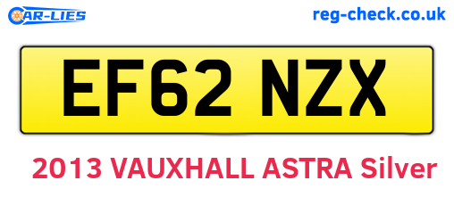 EF62NZX are the vehicle registration plates.