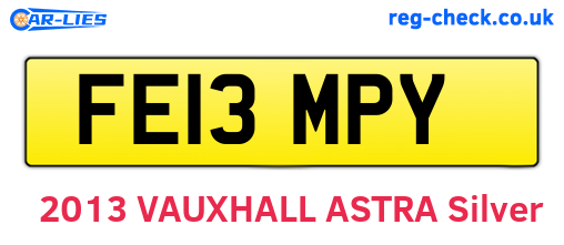FE13MPY are the vehicle registration plates.