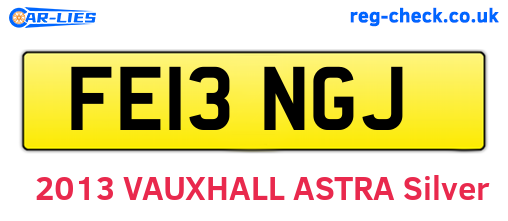 FE13NGJ are the vehicle registration plates.