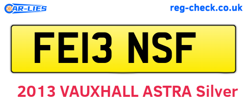 FE13NSF are the vehicle registration plates.