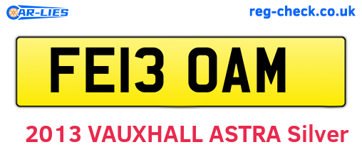 FE13OAM are the vehicle registration plates.