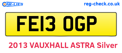 FE13OGP are the vehicle registration plates.