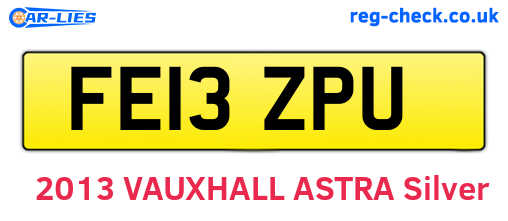 FE13ZPU are the vehicle registration plates.