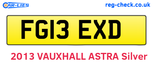 FG13EXD are the vehicle registration plates.