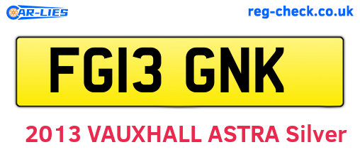 FG13GNK are the vehicle registration plates.