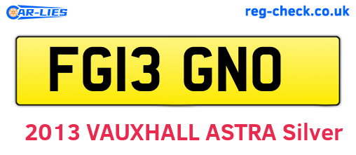 FG13GNO are the vehicle registration plates.