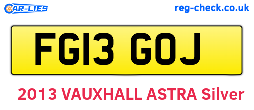 FG13GOJ are the vehicle registration plates.