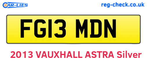 FG13MDN are the vehicle registration plates.