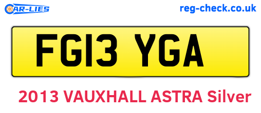 FG13YGA are the vehicle registration plates.