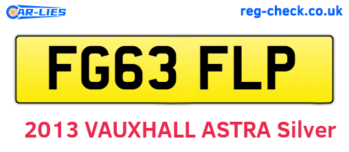 FG63FLP are the vehicle registration plates.