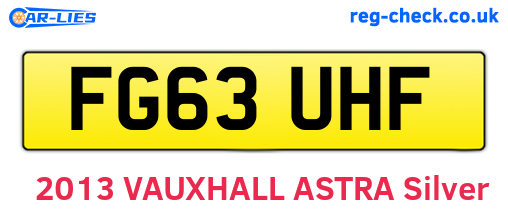FG63UHF are the vehicle registration plates.