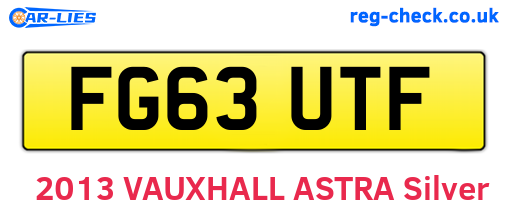 FG63UTF are the vehicle registration plates.