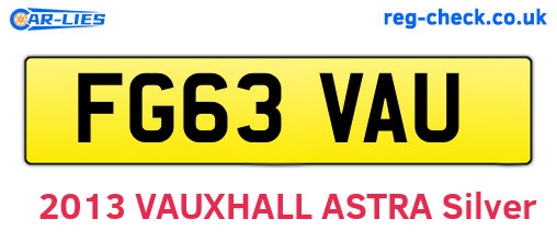 FG63VAU are the vehicle registration plates.