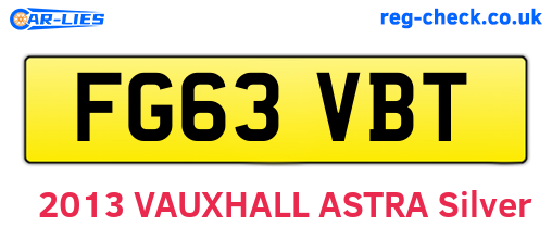 FG63VBT are the vehicle registration plates.