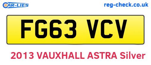 FG63VCV are the vehicle registration plates.
