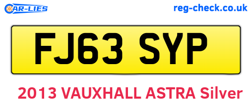 FJ63SYP are the vehicle registration plates.