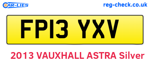 FP13YXV are the vehicle registration plates.