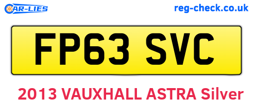 FP63SVC are the vehicle registration plates.