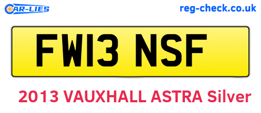 FW13NSF are the vehicle registration plates.