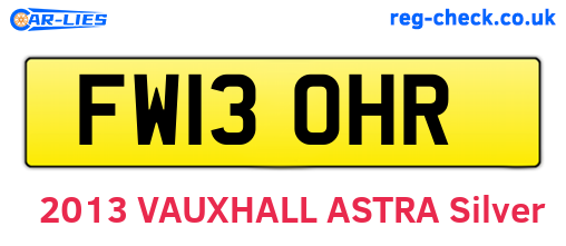 FW13OHR are the vehicle registration plates.